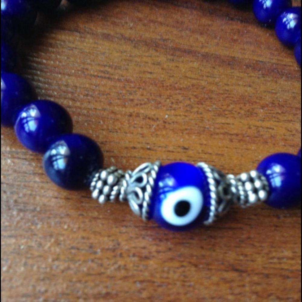 Indonesian Silver & Ceramic Bead Bracelet